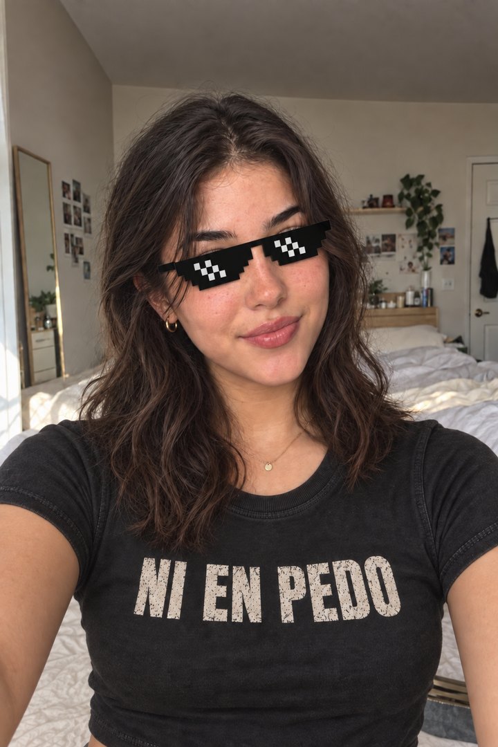 Illustrated learner wearing pixel sunglasses
